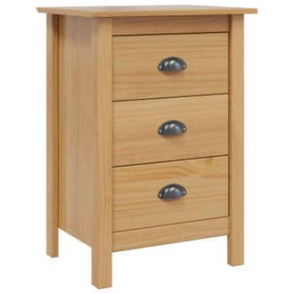 vidaXL Armario De Noche Con Caj&oacute;n Hill Marr&oacute;n Miel 46 X 35 X 65 Cm Vidaxl
