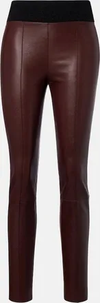 Brunello Cucinelli Wool-trimmed leather slim pants