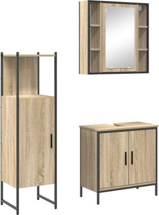 vidaXL Juego de muebles de baño 3 pcs Marrón 60 x 30 x 60 cm Vidaxl