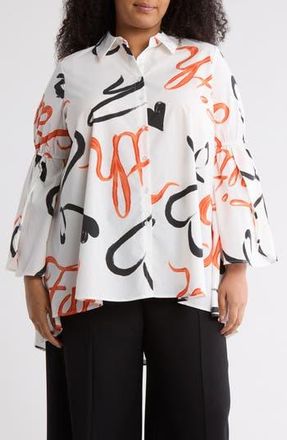 By Design Tess Long Sleeve Shirtdress in Faith at Nordstrom Rack, Size 1X