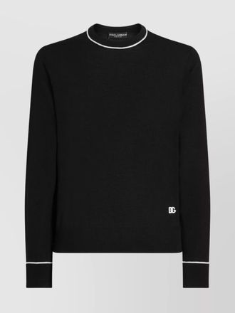 Dolce & Gabbana logo crew neck sweater with contrasting trims