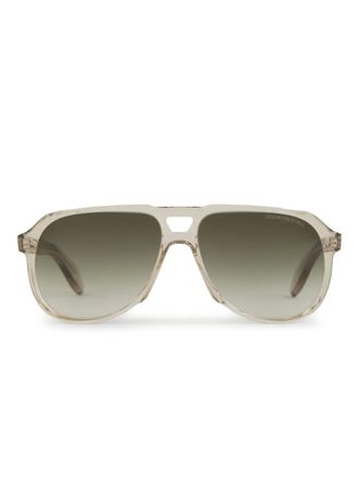 Cutler and Gross Zonnebril met piloten montuur - Beige