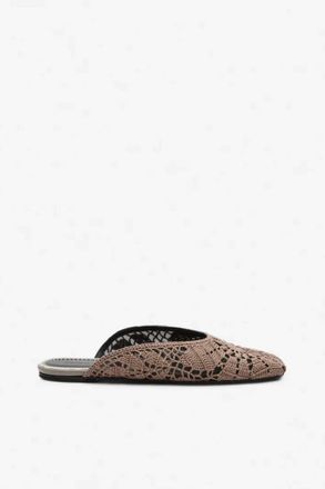 Magda Butrym Womens Crochet Flat Mules In Beige