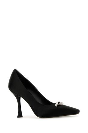 Jimmy Choo London Ryker90bxl Blackcrystal Satin W-Pave Diamond Link Scarpe Con Tacco W/pave High Heel Shoes