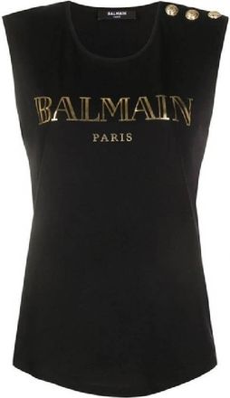 Balmain Womens Metal Button Vest, Size Medium