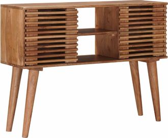 vidaXL Mesa Auxiliar Hecha A Mano Madera De Teca Marr&oacute;n Vidaxl