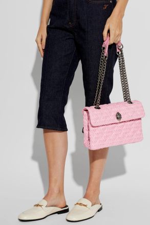 Kurt Geiger Raffia Kensington Shoulder Bag, Womens, Pink