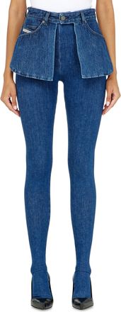 Diesel Skinny Jeans Regular Waist D-Spika, Dark blue, Elastic waistband