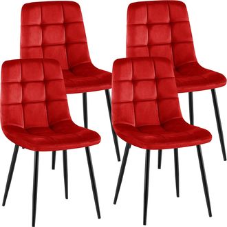 Clp Clp - Lote De 4 Sillas De Comedor Antibes Rojo