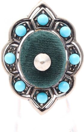 Gucci Silver Blue Band Ring (Pre-Owned)