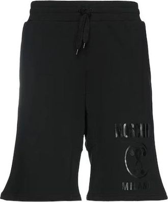 Moschino Zwarte Couture Logo Print Katoenen Shorts - Heren - Korte Broeken - Zwart - M - Katoen - Korte Broeken