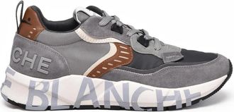 Voile Blanche Grey Patchwork Leather-Blend Sneakers