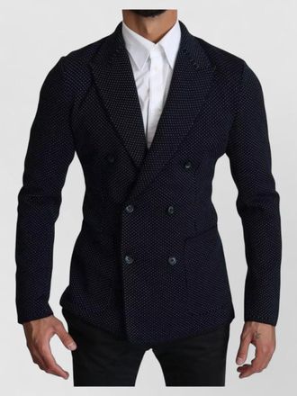 Dolce & Gabbana virgin wool silk dotted double-breasted blazer