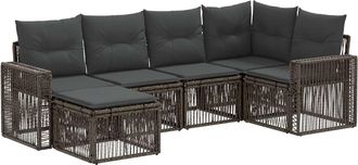 vidaXL Conjunto De Sof&aacute;s De Jard&iacute;n 6 Uds. Gris Y Gris Oscuro Vidaxl