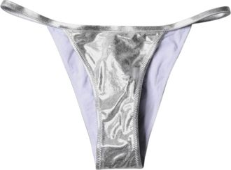 Dolce & Gabbana Logo Bikini Broekje Zwemkleding - Dames - Bikinis - Grijs - M - Polyester - Badmode