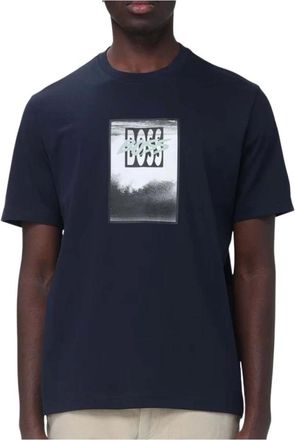 HUGO BOSS Hombre, Camisetas, Azul, Talla: L