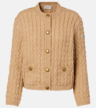 Moncler Cable-knit cotton-blend cardigan