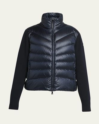 Moncler Lightweight Wool Puffer Cardigan