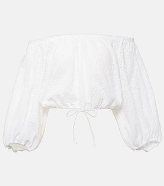 Poupette St Barth Top Bova in cotone sangallo