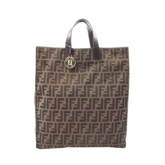 Fendi Pre-owned Tote Bags, female, Brown, Size: ONE SIZE Pre-owned Canvas Tote Bag