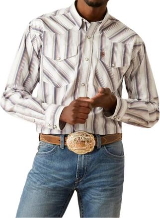 Ariat Mens Pro Series Warrick Classic Fit Western Shirt In White