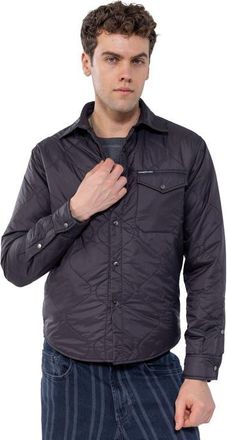 Members Only Quilted Shirt Jacket in Black at Nordstrom, Size Xx-Large