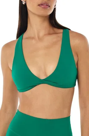 P.E Nation Swift Twist Front Sports Bra in College Green at Nordstrom, Size X-Large