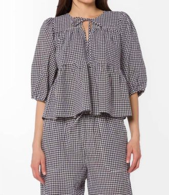 Velvet Heart Ferlita Gingham Blouse In Black