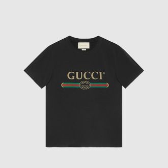 Gucci Oversize Washed T-shirt With Gucci Logo, Size XXXL, Black, Ready-to-wear