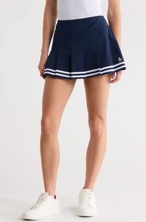 Original Penguin Pleated Tennis Skort in Black Iris/Bright White at Nordstrom Rack, Size X-Small