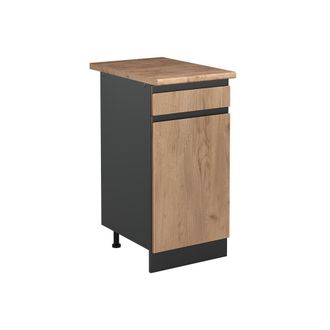Vicco Mueble Bajo De Cocina R-line, Roble Dorado/antracita, 40 Cm Encimera Roble Dorado, Vicco