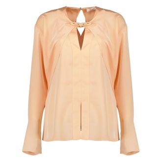 Paco Rabanne Blouses, female, Pink, Size: XL Satin Long-Sleeve Blouse