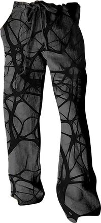 Generic Mens Linen Trousers XXL Long with Pockets: Lightweight Summer Trousers Mens Outdoor Sports Trousers Breathable Leisure Trousers Comfortable Beach Trou