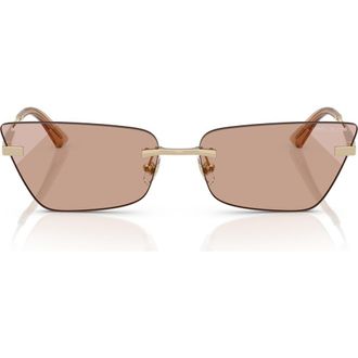Jimmy Choo London 60mm Cat Eye Sunglasses in Pale Gold /Brown Gradient at Nordstrom