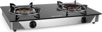 Orbegozo Orbegozo - Hornillo A Gas Fo 2720, Superficie De Cristal Templado, Cuerpo Inox, Encendido Piezoel&eacute;ctrico, 2 Quemadores Triple Corona, Uso Interior/ext