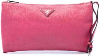 Prada Pre-owned Clutch - Dames - Vintage Clutch - Roze - ONE Size - Leer - Vintage
