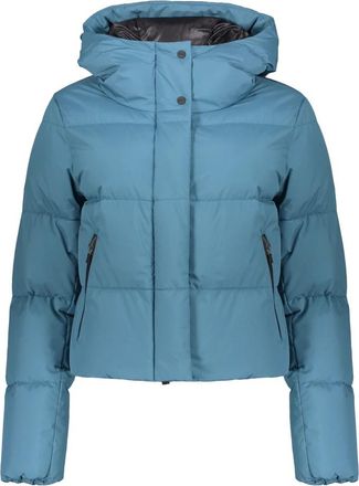 Herno Korte donsjas met capuchon - Dames - Gewatteerde jassen - Blauw - XS - Polyester - Jassen