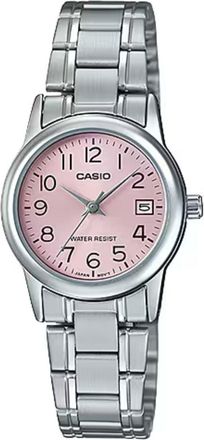Casio Womens Pink Dial Analog Quartz with Steel Bracelet - LTP-V002D-4BUDF