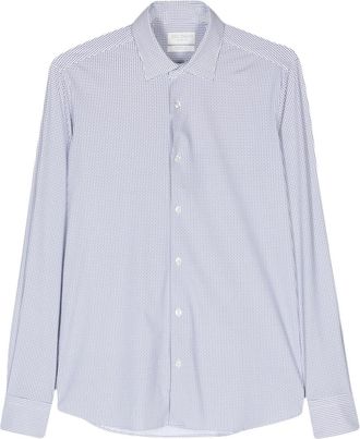 Dell'Oglio geometric-print long-sleeve shirt - men - Fabric - 38 - White