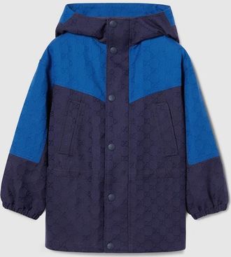 Gucci Kids - GG Cotton Ripstop Coat, Size 10 years, Blue, Ready-to-wear