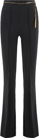 Elisabetta Franchi Trousers In Lightweight Crepe With Jewelry Chain