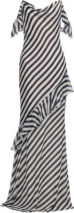 Self Portrait Stripe Georgette Maxi Dress
