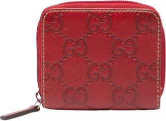 Gucci Red Color Leather Coin Purse/Coin Case (Pre-Owned)