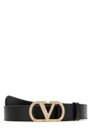 Valentino Garavani Black VLogo Signature Solid Belt