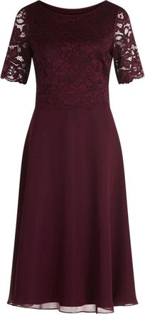 Vera Mont Cocktailjurk met kanten top - Dames - Casual kleedjes - Paars - 2XL - Polyester - Kleedjes