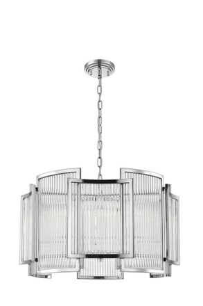 Netlighting Antigua 5 Light Chrome Crystal Pendant Ceiling Light in Grey
