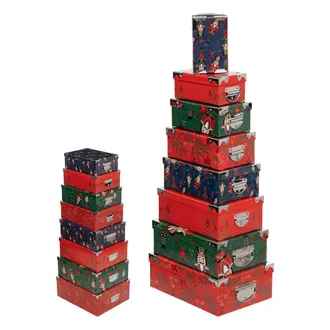 F&eacute;&eacute;ric Lights & Christmas Lote De 16 Cajas Rectangulares Con Rotura De Avellana - Feeric Lights & Christmas