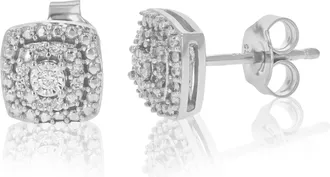 Vir Jewels 1/10 cttw Lab Grown Diamond Composite Earrings in Sterling Silver With Push Backs For Women