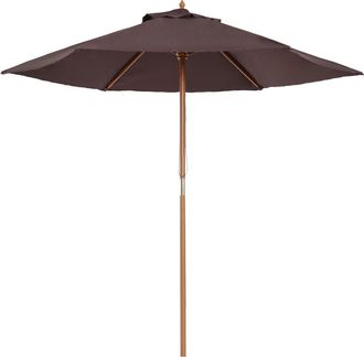 OUTSUNNY 2.5m Wood Garden Parasol Sun Shade Patio Outdoor Wooden Umbrella Canopy | TJ Hughes
