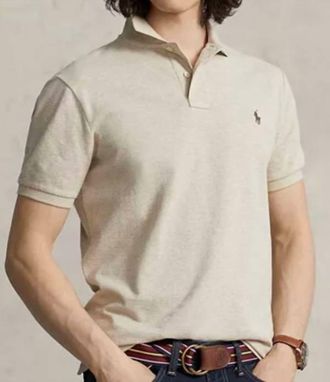 Polo Ralph Lauren Classic Fit Mesh Polo In Dune Heather